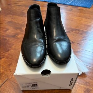 Aldo Black Leather Ankle Boots